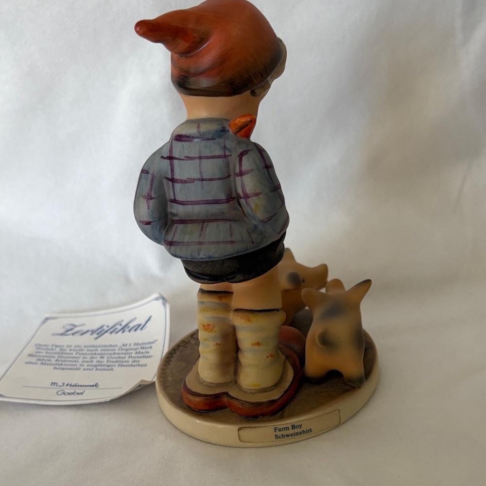 Hummel Figurine with Boy and Pigs - Blue and Brown - Picture 2 of 4